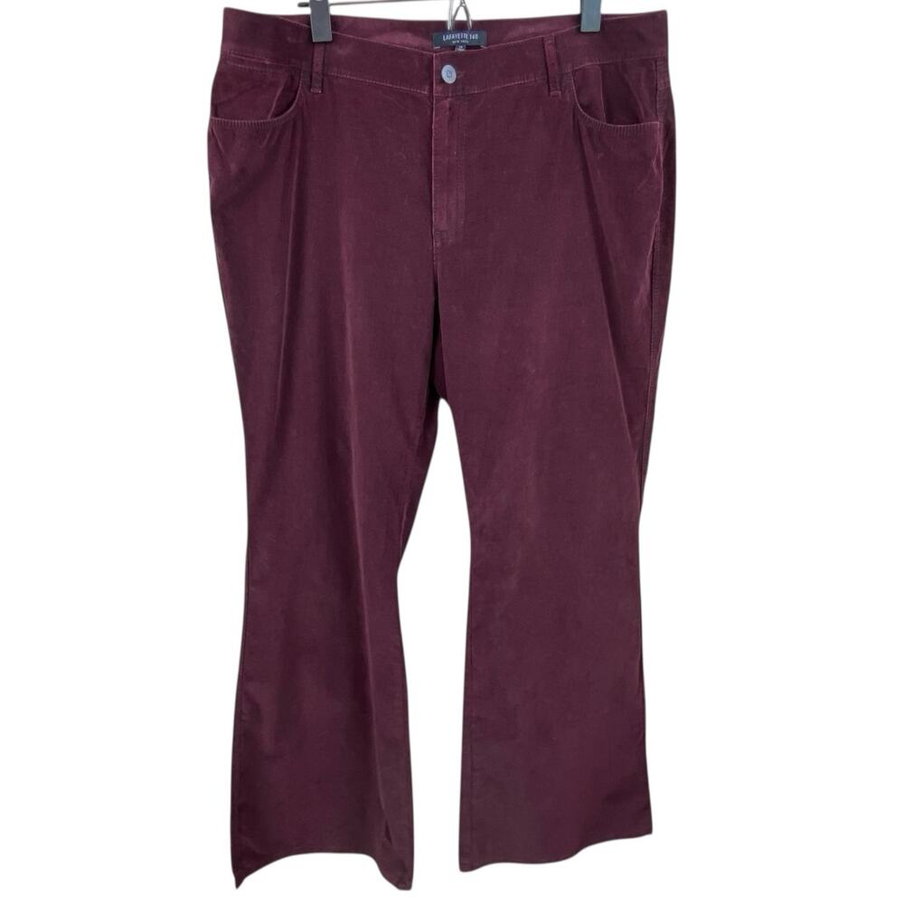 Lafayette 148 Burgundy Corduroy Pants Size 14 Pinwale Flare Leg